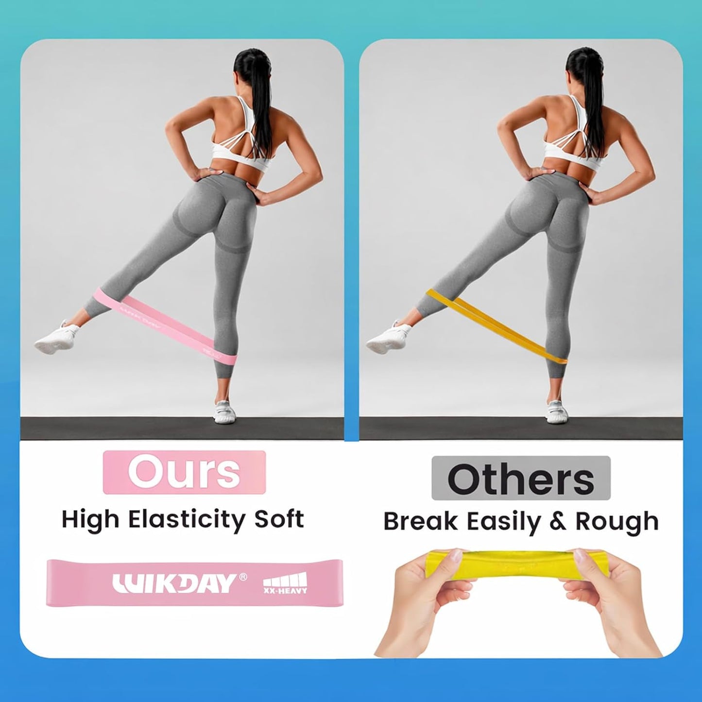 Resistance Bands for Working Out Exercise Loop Bands Workout Bands Set for Men Women Body Stretching, Crossfit Training, Home Workout, Physical Therapy, Booty Legs, Set of 5