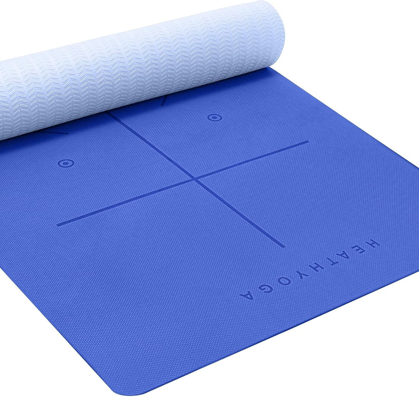 Yoga Mat Non Slip TPE Pilates Exercise Mats for Home Workout Gym Fitness Eco Friendly Thick Hot Yoga Mat with Strap Body Alignment,72"x 26" Thickness 1/4"