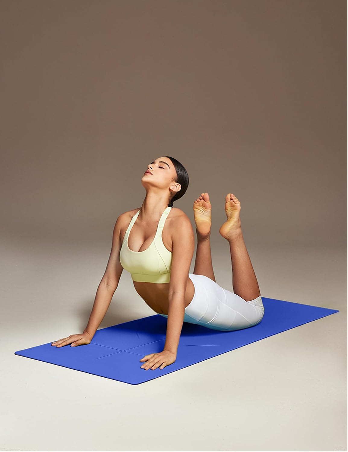 Yoga Mat Non Slip TPE Pilates Exercise Mats for Home Workout Gym Fitness Eco Friendly Thick Hot Yoga Mat with Strap Body Alignment,72"x 26" Thickness 1/4"