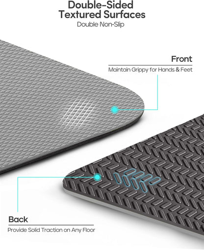 Yoga Mat Non Slip TPE Pilates Exercise Mats for Home Workout Gym Fitness Eco Friendly Thick Hot Yoga Mat with Strap Body Alignment,72"x 26" Thickness 1/4"