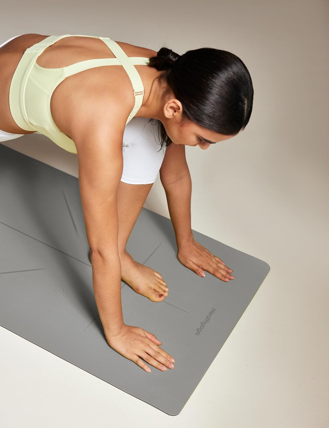 Yoga Mat Non Slip TPE Pilates Exercise Mats for Home Workout Gym Fitness Eco Friendly Thick Hot Yoga Mat with Strap Body Alignment,72"x 26" Thickness 1/4"