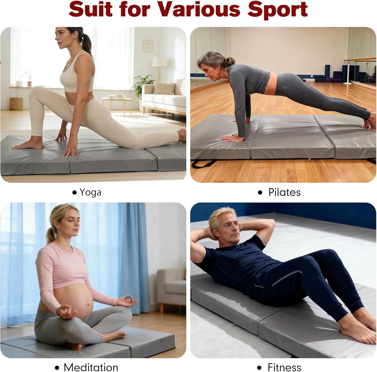 3 Inch Thick Yoga Mat 72 * 32 * 3 inch Extra Thick Exercise Mats Non-Slip Workout Mat for Pilates, Fitness, Gym, Stretching