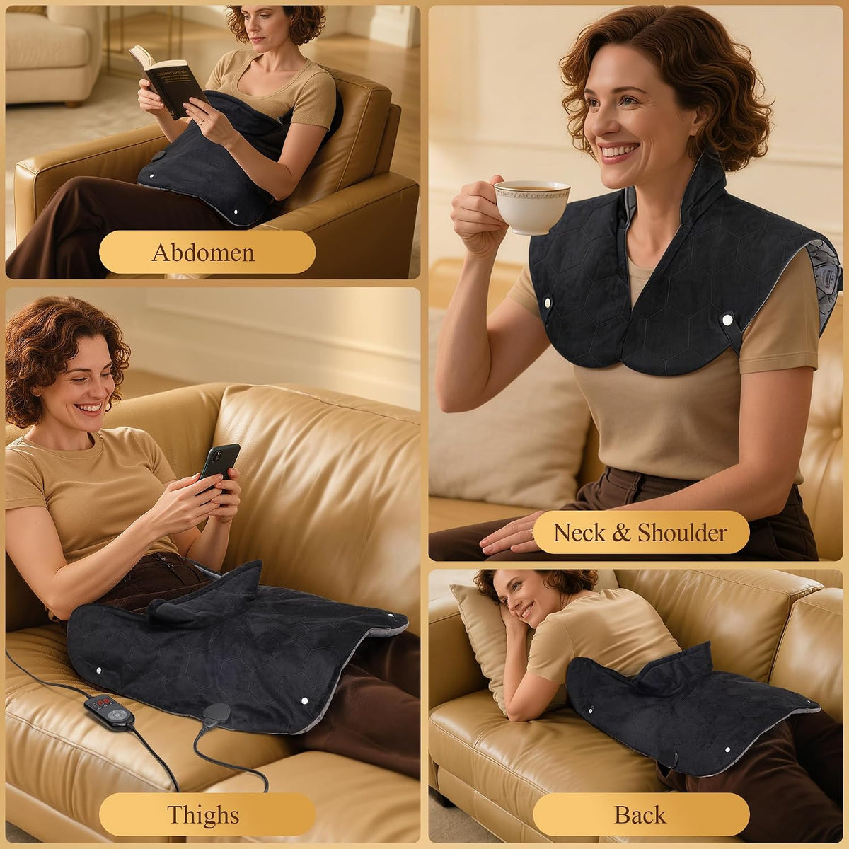 30S Fast Heating Pad for Neck Shoulders and Back, 6X Far Infrared Heat