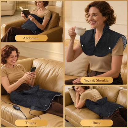 30S Fast Heating Pad for Neck Shoulders and Back, 6X Far Infrared Heat