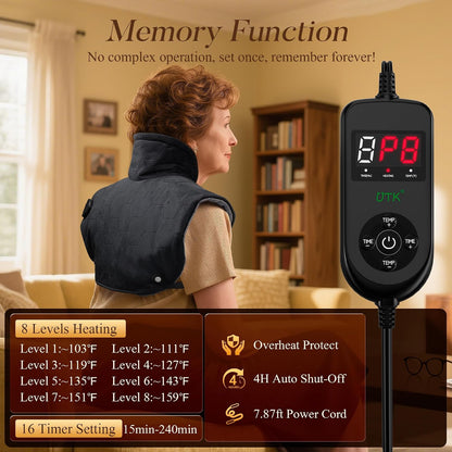 30S Fast Heating Pad for Neck Shoulders and Back, 6X Far Infrared Heat