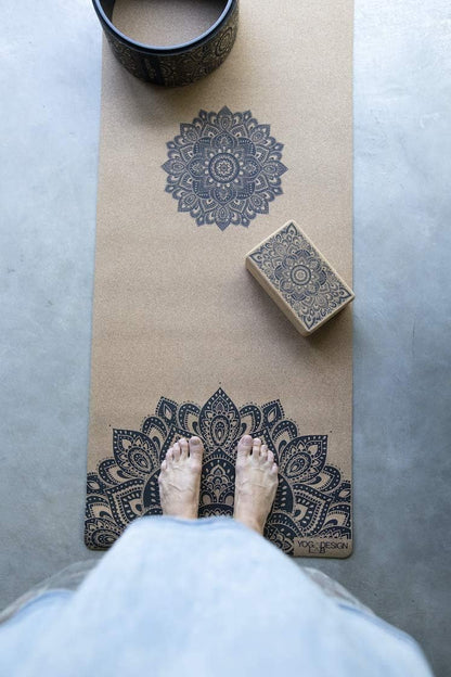 The Cork Yoga Mat | Eco Luxury | Ideal for Hot Yoga, Power, Bikram, Ashtanga, Sweaty Workouts | Studio Quality | Includes Carrying Strap!