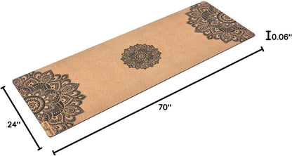 The Cork Yoga Mat | Eco Luxury | Ideal for Hot Yoga, Power, Bikram, Ashtanga, Sweaty Workouts | Studio Quality | Includes Carrying Strap!