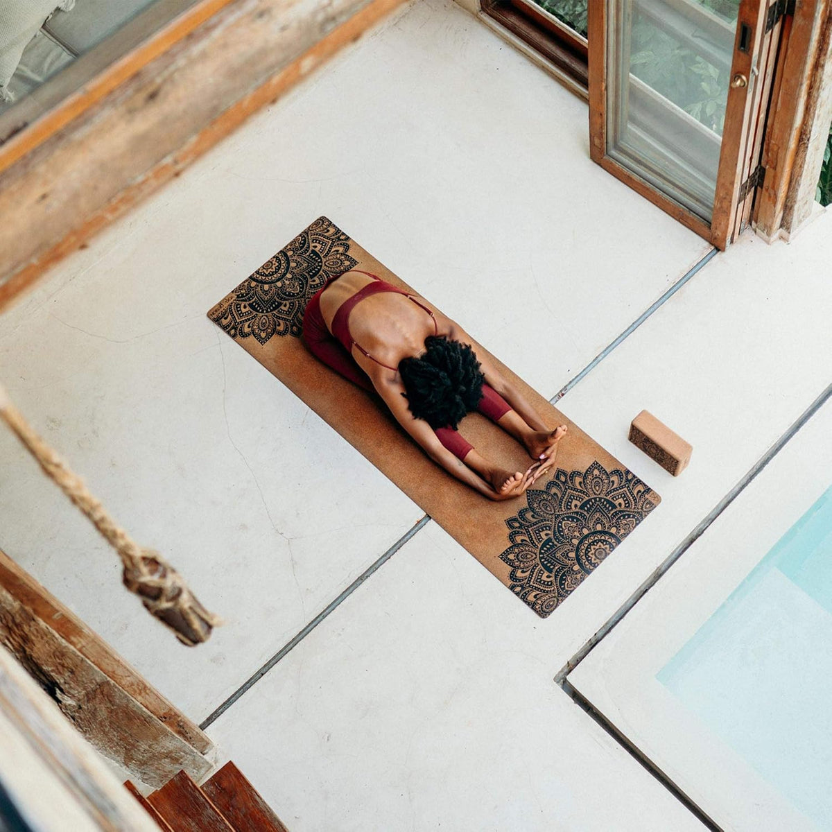 The Cork Yoga Mat | Eco Luxury | Ideal for Hot Yoga, Power, Bikram, Ashtanga, Sweaty Workouts | Studio Quality | Includes Carrying Strap!