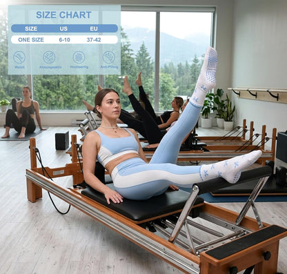 Grip Pilates Crew Socks for Women, Non Slip Yoga Socks with Grips for Barre Hospital Grippy Sticky Sock