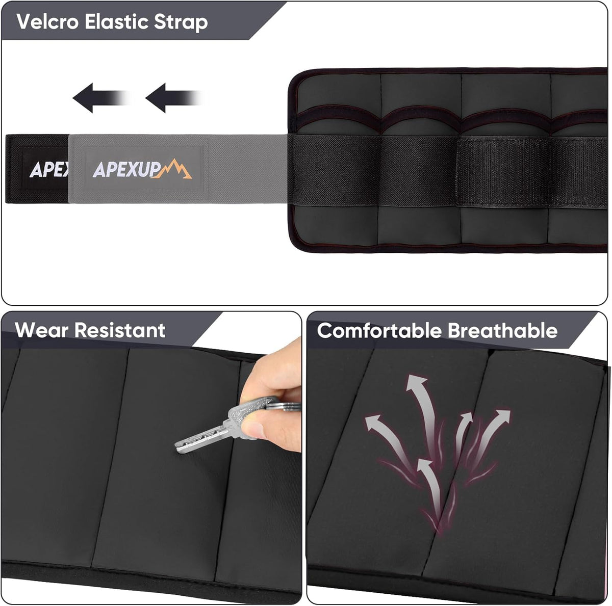 Adjustable Ankle Weights for Women and Men, Modularized Leg Weight Straps for Yoga, Walking, Running, Aerobics, Gym, Physical Therapy