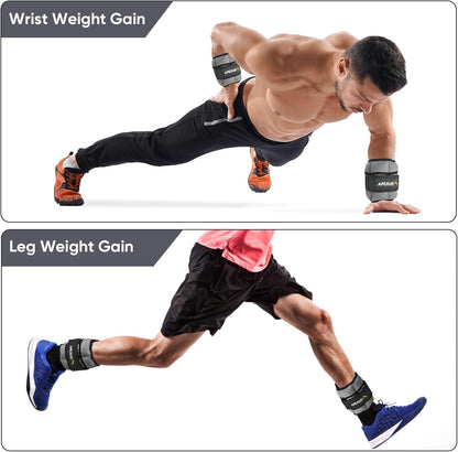 Adjustable Ankle Weights for Women and Men, Modularized Leg Weight Straps for Yoga, Walking, Running, Aerobics, Gym, Physical Therapy