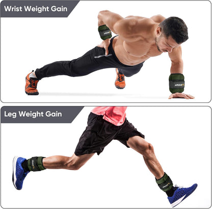 Adjustable Ankle Weights for Women and Men, Modularized Leg Weight Straps for Yoga, Walking, Running, Aerobics, Gym, Physical Therapy