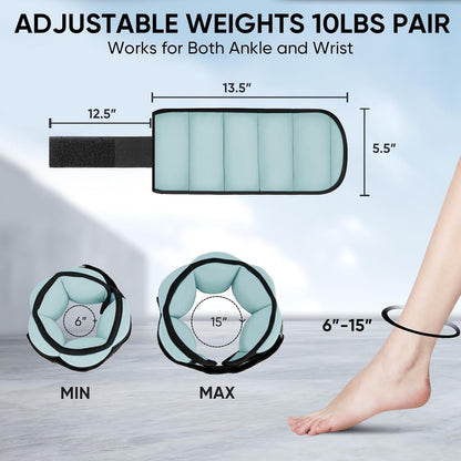Adjustable Ankle Weights for Women and Men, Modularized Leg Weight Straps for Yoga, Walking, Running, Aerobics, Gym, Physical Therapy