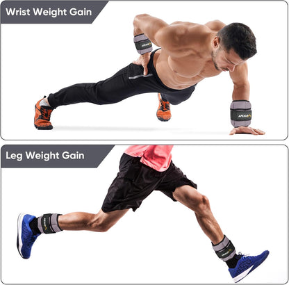 Adjustable Ankle Weights for Women and Men, Modularized Leg Weight Straps for Yoga, Walking, Running, Aerobics, Gym, Physical Therapy