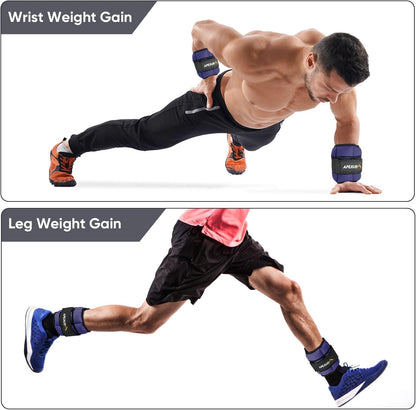 Adjustable Ankle Weights for Women and Men, Modularized Leg Weight Straps for Yoga, Walking, Running, Aerobics, Gym, Physical Therapy