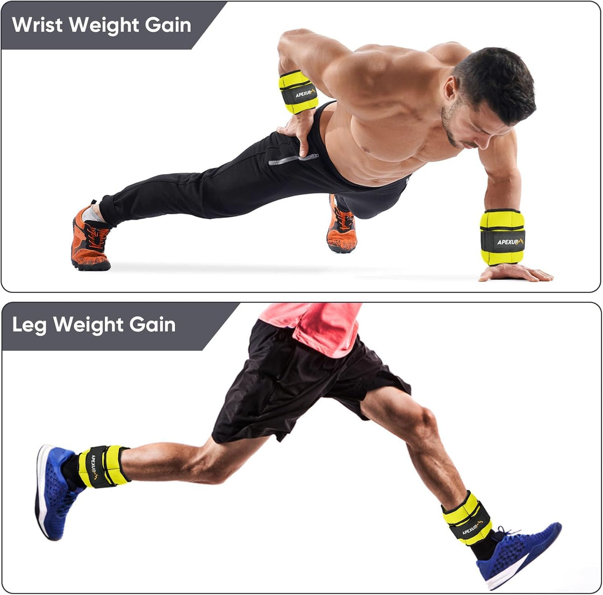 Adjustable Ankle Weights for Women and Men, Modularized Leg Weight Straps for Yoga, Walking, Running, Aerobics, Gym, Physical Therapy