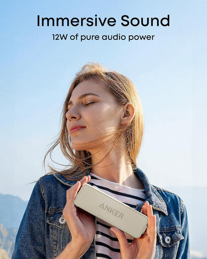 Soundcore 2 Portable Bluetooth Speaker with Stereo Sound, Bluetooth 5, Bassup, IPX7 Waterproof, 24-Hour Playtime, Wireless, Speaker for Home, Outdoors, Travel