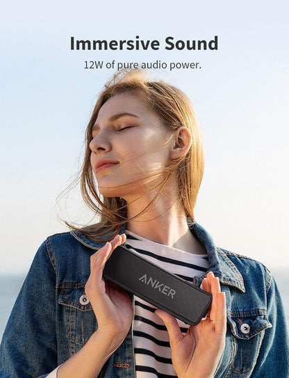 Soundcore 2 Portable Bluetooth Speaker with Stereo Sound, Bluetooth 5, Bassup, IPX7 Waterproof, 24-Hour Playtime, Wireless, Speaker for Home, Outdoors, Travel