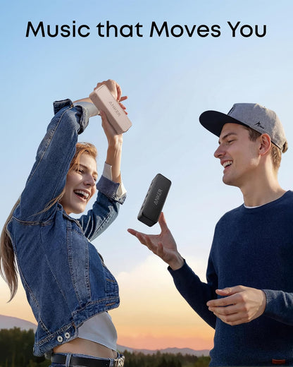 Soundcore 2 Portable Bluetooth Speaker with Stereo Sound, Bluetooth 5, Bassup, IPX7 Waterproof, 24-Hour Playtime, Wireless, Speaker for Home, Outdoors, Travel