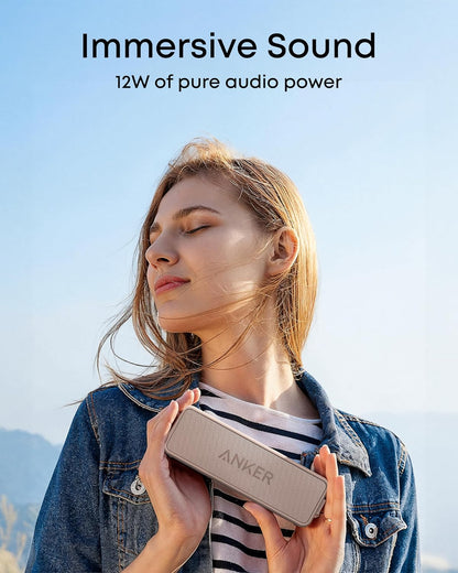 Soundcore 2 Portable Bluetooth Speaker with Stereo Sound, Bluetooth 5, Bassup, IPX7 Waterproof, 24-Hour Playtime, Wireless, Speaker for Home, Outdoors, Travel