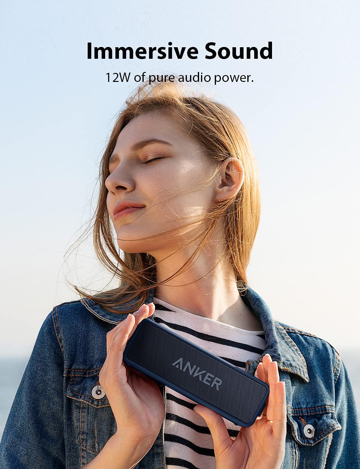Soundcore 2 Portable Bluetooth Speaker with Stereo Sound, Bluetooth 5, Bassup, IPX7 Waterproof, 24-Hour Playtime, Wireless, Speaker for Home, Outdoors, Travel