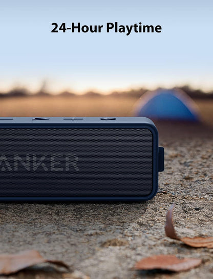 Soundcore 2 Portable Bluetooth Speaker with Stereo Sound, Bluetooth 5, Bassup, IPX7 Waterproof, 24-Hour Playtime, Wireless, Speaker for Home, Outdoors, Travel