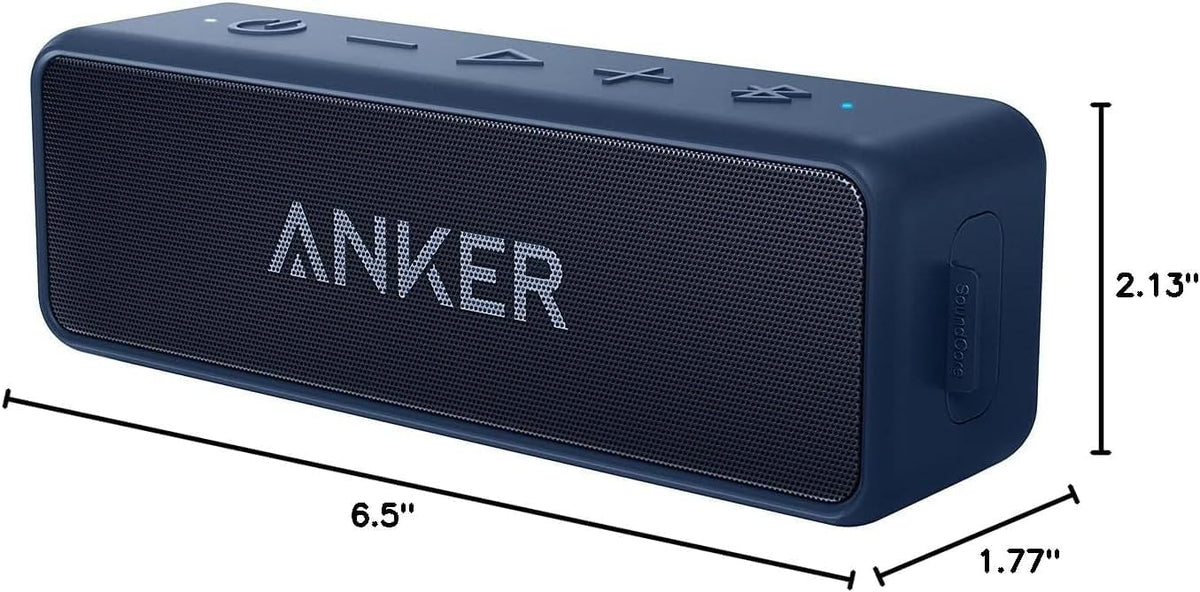 Soundcore 2 Portable Bluetooth Speaker with Stereo Sound, Bluetooth 5, Bassup, IPX7 Waterproof, 24-Hour Playtime, Wireless, Speaker for Home, Outdoors, Travel
