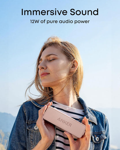 Soundcore 2 Portable Bluetooth Speaker with Stereo Sound, Bluetooth 5, Bassup, IPX7 Waterproof, 24-Hour Playtime, Wireless, Speaker for Home, Outdoors, Travel