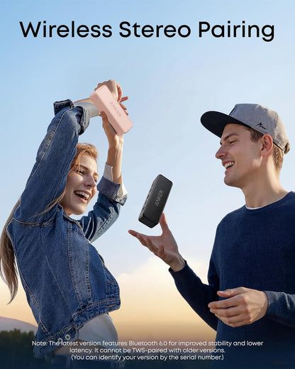 Soundcore 2 Portable Bluetooth Speaker with Stereo Sound, Bluetooth 5, Bassup, IPX7 Waterproof, 24-Hour Playtime, Wireless, Speaker for Home, Outdoors, Travel