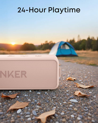 Soundcore 2 Portable Bluetooth Speaker with Stereo Sound, Bluetooth 5, Bassup, IPX7 Waterproof, 24-Hour Playtime, Wireless, Speaker for Home, Outdoors, Travel