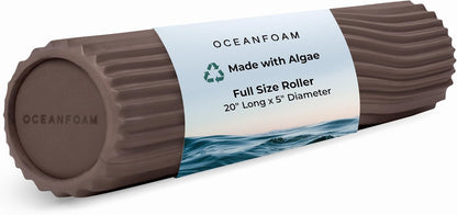 Tidal Roller - Natural - Muscle Massage Foam Roller for Back Pain & Stretching - Firm and Ergonomic Wide Wave Textured - Yoga, Athletics, & Wellness - Full Size, 20" x 5" - Colors A