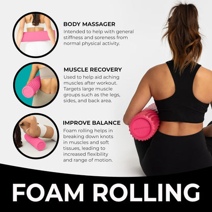 Tidal Roller - Natural - Muscle Massage Foam Roller for Back Pain & Stretching - Firm and Ergonomic Wide Wave Textured - Yoga, Athletics, & Wellness - Full Size, 20" x 5" - Colors A
