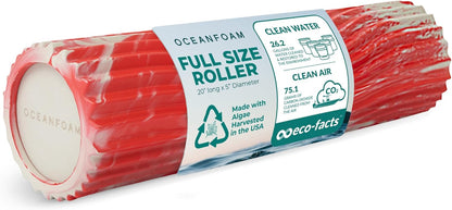 Tidal Roller - Natural - Muscle Massage Foam Roller for Back Pain & Stretching - Firm and Ergonomic Wide Wave Textured - Yoga, Athletics, & Wellness - Full Size, 20" x 5" - Colors A