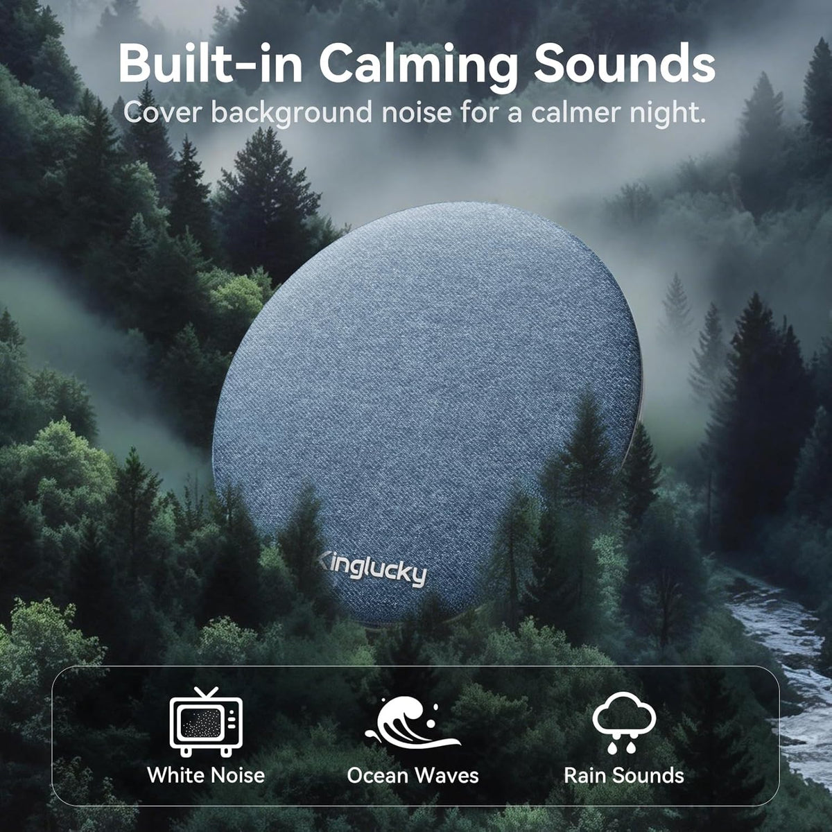 Mini Bluetooth Pillow Speaker, Pink | Built-in Pink Noise White Noise Sound Machine, Under Pillow Design, Headphone-Free, Rechargeable For Side Sleeper