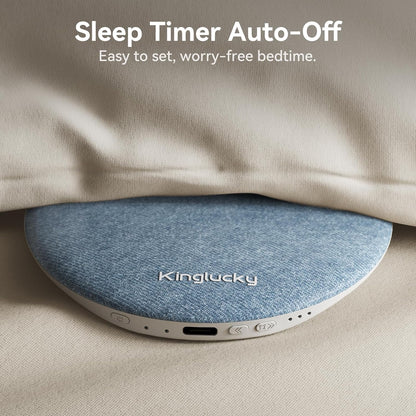 Mini Bluetooth Pillow Speaker, Pink | Built-in Pink Noise White Noise Sound Machine, Under Pillow Design, Headphone-Free, Rechargeable For Side Sleeper