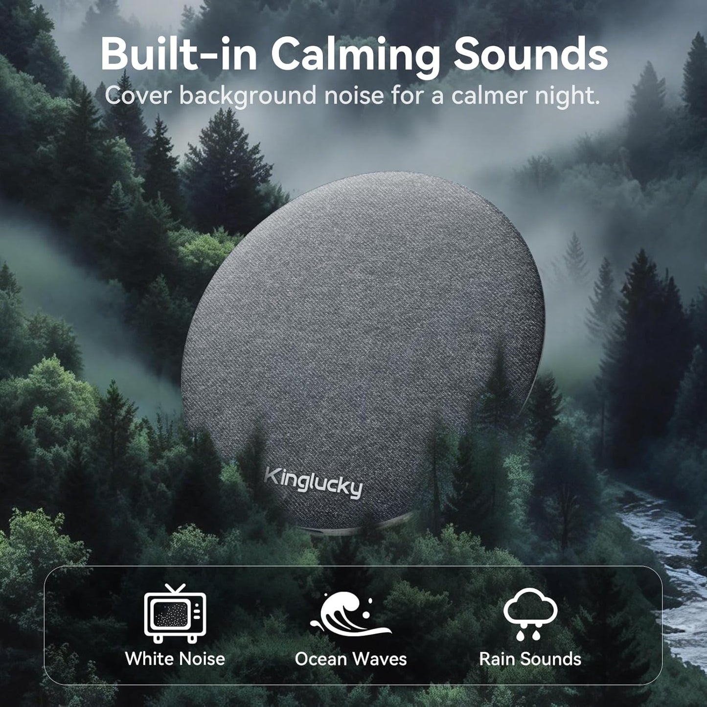 Mini Bluetooth Pillow Speaker, Pink | Built-in Pink Noise White Noise Sound Machine, Under Pillow Design, Headphone-Free, Rechargeable For Side Sleeper
