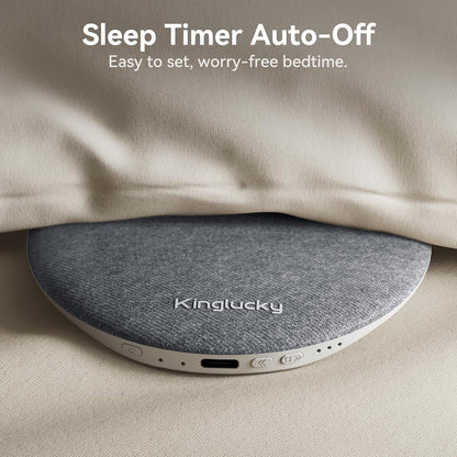 Mini Bluetooth Pillow Speaker, Pink | Built-in Pink Noise White Noise Sound Machine, Under Pillow Design, Headphone-Free, Rechargeable For Side Sleeper
