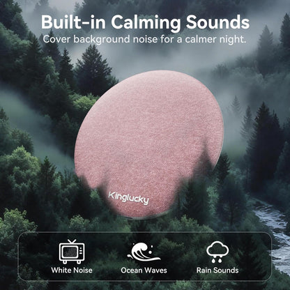 Mini Bluetooth Pillow Speaker, Pink | Built-in Pink Noise White Noise Sound Machine, Under Pillow Design, Headphone-Free, Rechargeable For Side Sleeper