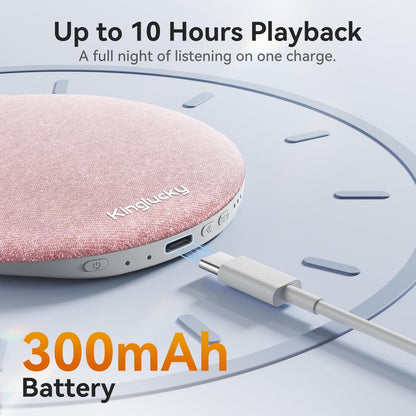 Mini Bluetooth Pillow Speaker, Pink | Built-in Pink Noise White Noise Sound Machine, Under Pillow Design, Headphone-Free, Rechargeable For Side Sleeper
