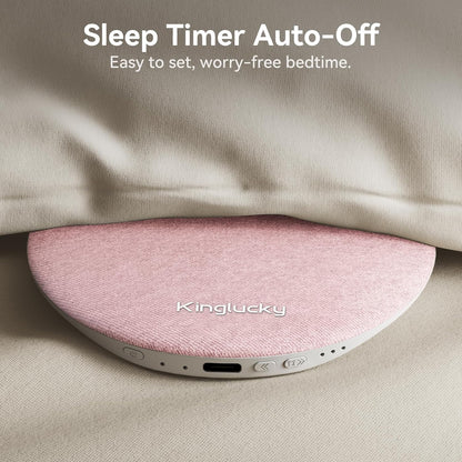 Mini Bluetooth Pillow Speaker, Pink | Built-in Pink Noise White Noise Sound Machine, Under Pillow Design, Headphone-Free, Rechargeable For Side Sleeper