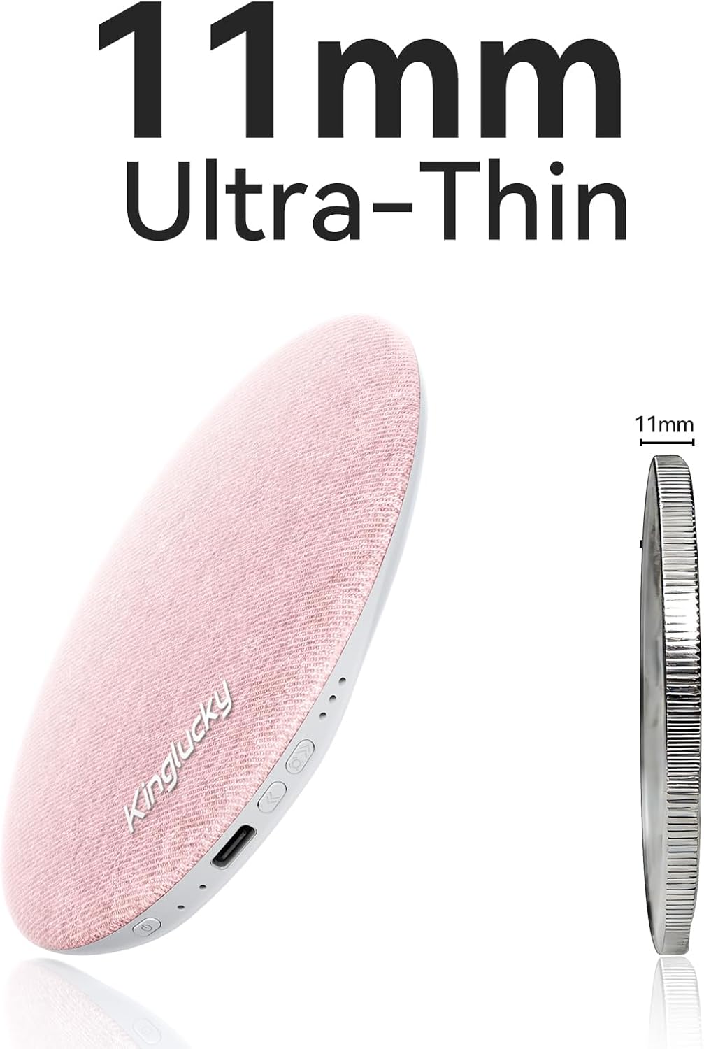 Mini Bluetooth Pillow Speaker, Pink | Built-in Pink Noise White Noise Sound Machine, Under Pillow Design, Headphone-Free, Rechargeable For Side Sleeper
