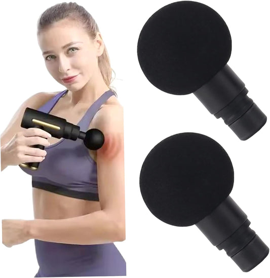 2PCS Massage Gun Heads, Replaceable Massager Gun Attachment Different Muscle Massager Heads Tissue Percussion Plug and Play Salon Tools Home