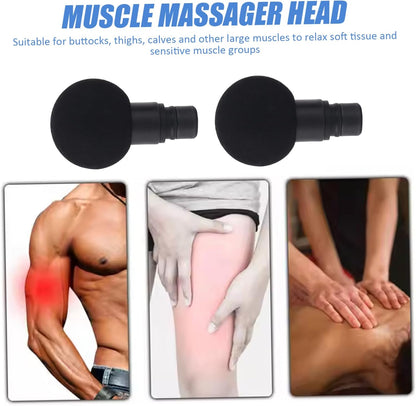 2PCS Massage Gun Heads, Replaceable Massager Gun Attachment Different Muscle Massager Heads Tissue Percussion Plug and Play Salon Tools Home
