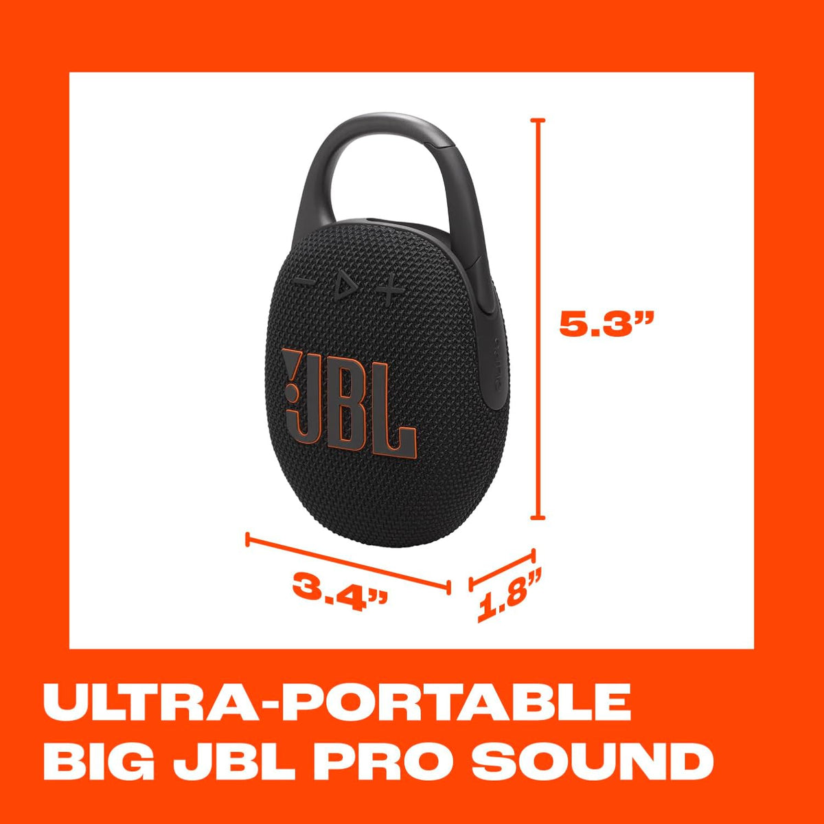 Clip 5 - Ultra-Portable, Waterproof & Dustproof Bluetooth Speaker, Big Pro Sound with Punchy bass, Integrated Carabiner, Up to 12 Hours of Play, Made in Part with Recycled Materials (Purple)