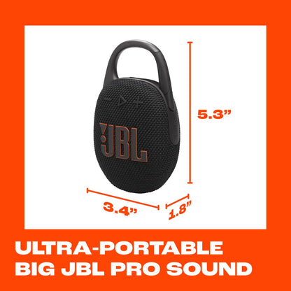 Clip 5 - Ultra-Portable, Waterproof & Dustproof Bluetooth Speaker, Big Pro Sound with Punchy bass, Integrated Carabiner, Up to 12 Hours of Play, Made in Part with Recycled Materials (Purple)