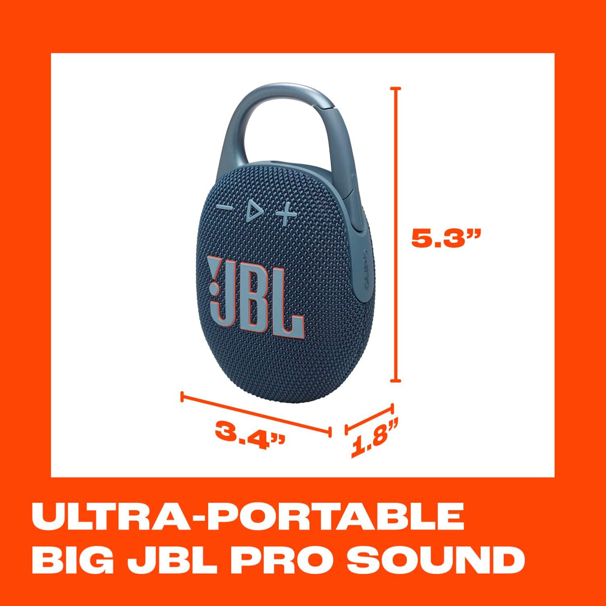 Clip 5 - Ultra-Portable, Waterproof & Dustproof Bluetooth Speaker, Big Pro Sound with Punchy bass, Integrated Carabiner, Up to 12 Hours of Play, Made in Part with Recycled Materials (Purple)