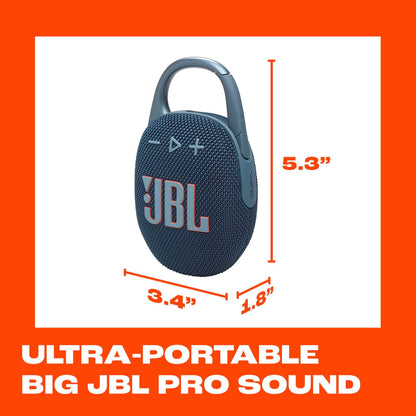 Clip 5 - Ultra-Portable, Waterproof & Dustproof Bluetooth Speaker, Big Pro Sound with Punchy bass, Integrated Carabiner, Up to 12 Hours of Play, Made in Part with Recycled Materials (Purple)
