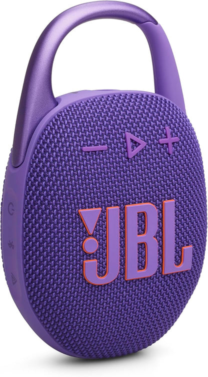 Clip 5 - Ultra-Portable, Waterproof & Dustproof Bluetooth Speaker, Big Pro Sound with Punchy bass, Integrated Carabiner, Up to 12 Hours of Play, Made in Part with Recycled Materials (Purple)