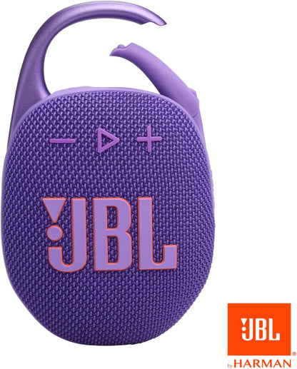 Clip 5 - Ultra-Portable, Waterproof & Dustproof Bluetooth Speaker, Big Pro Sound with Punchy bass, Integrated Carabiner, Up to 12 Hours of Play, Made in Part with Recycled Materials (Purple)