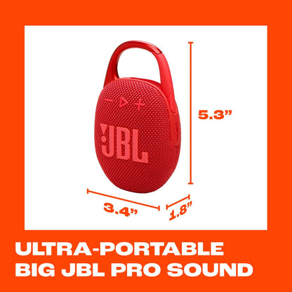 Clip 5 - Ultra-Portable, Waterproof & Dustproof Bluetooth Speaker, Big Pro Sound with Punchy bass, Integrated Carabiner, Up to 12 Hours of Play, Made in Part with Recycled Materials (Purple)